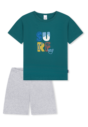 Schiesser Schlafanzug kurz Grau/Blau - Kids Nightwear für Jungen, Größe 3Y, 100 % Baumwolle