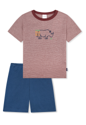Schiesser Schlafanzug kurz Blau/Rot - Kids Nightwear für Jungen, Größe 2Y, 100 % Baumwolle
