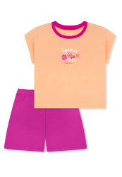 Schiesser Schlafanzug kurz Zitrus pfirsichorange - Teens Nightwear für Mädchen, Größe L, 50 % Baumwolle, 50 % Modal