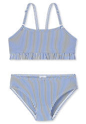 Schiesser Bikini Blau/Weiss gestreift - Aqua für Mädchen, Größe 4Y, 56 % Polyester, 5 % Elasthan, 39 % Polyamid