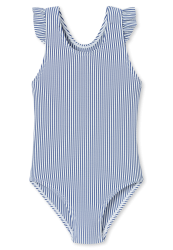 Schiesser Badeanzug Dunkelblau gestreift - Aqua für Mädchen, Größe 4Y, 56 % Polyester, 5 % Elasthan, 39 % Polyamid