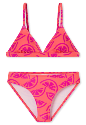 Schiesser Bikini Orange/Pink gemustert - Aqua für Mädchen, Größe M, 82 % Polyamid, 18 % Elasthan