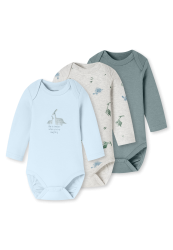 Schiesser Body 3er-Pack Bunt gemustert - Baby, Größe 18M, 100 % Baumwolle
