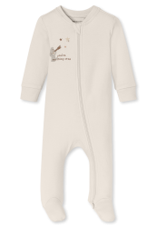Schiesser Strampler mit Fuß Beige - Baby, Größe 6M, 100 % Baumwolle