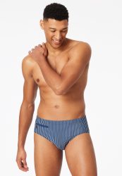 Schiesser Badehose mit Reißverschluss Blau/Weiss gestreift - Aqua für Herren, Größe XL, 67 % Polyamid, 18 % Polyester, 15 % Elasthan