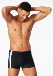 Schiesser Badehose Schwarz/Blau - Aqua für Herren, Größe S, 82 % Polyamid, 18 % Elasthan