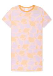 Schiesser Nachthemd kurzarm Orange/Lila gemustert - Kids Nightwear für Mädchen, Größe 2Y, 100 % Baumwolle