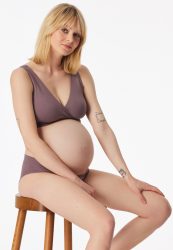 Schiesser Bustier Schwangerschaftswäsche mauve - Unique Maternity für Damen, Größe 40, 90 % Baumwolle, 10 % Elasthan