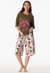 Schiesser Schlafanzug 3/4-lang Bunt gemustert - Casual Fashion für Damen, Größe L, 95 % Modal, 5 % Elasthan