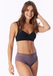 Schiesser Periodenslip mit Spitze 2er-Pack Schwarz/Lila - SCHIESSER Care für Damen, Größe S, 95 % Baumwolle, 5 % Elasthan