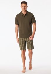 Schiesser Poloshirt Oliv - Mix+Relax für Herren, Größe S, 100 % Baumwolle
