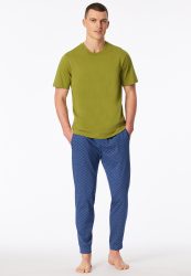 Schiesser T-Shirt Grün - Mix+Relax für Herren, Größe M, 100 % Baumwolle