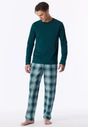 Schiesser Shirt Petrol - Mix+Relax für Herren, Größe L, 100 % Baumwolle
