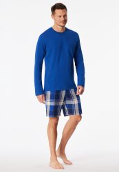Schiesser Shirt Blau - Mix+Relax für Herren, Größe S, 100 % Baumwolle