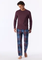 Schiesser Shirt Bordeaux - Mix+Relax für Herren, Größe L, 100 % Baumwolle