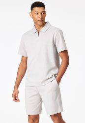 Schiesser T-Shirt mit Reißverschluss Grau - Mix+Relax für Herren, Größe L, 80 % Baumwolle, 20 % Polyester