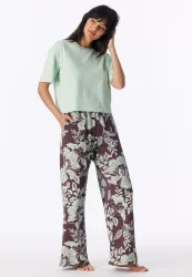 Schiesser T-Shirt cropped Mint - Mix+Relax für Damen, Größe S, 100 % Baumwolle