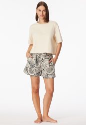 Schiesser T-Shirt cropped Soft Beige - Mix+Relax für Damen, Größe XXL, 100 % Baumwolle