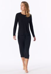 Schiesser Shirt Schwarz - Mix+Relax für Damen, Größe XS, 95 % Modal, 5 % Elasthan