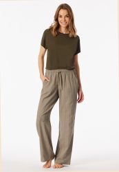 Schiesser Hose Oliv - Mix+Relax für Damen, Größe XXL, 60 % Baumwolle, 40 % Viskose