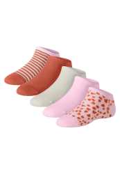 Schiesser Sneakersocken Damen 5er-Pack Bunt - Fashion für Damen, Größe 35/38, 77 % Baumwolle, 22 % Polyamid, 1 % Elasthan