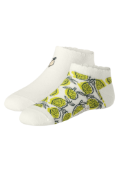 Schiesser Sneakersocken Damen 2er-Pack Weiss/Grün - Fashion für Damen, Größe 35/38, 77 % Baumwolle, 22 % Polyamid, 1 % Elasthan