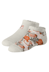 Schiesser Sneakersocken Damen 2er-Pack Bunt - Fashion für Damen, Größe 39/42, 77 % Baumwolle, 22 % Polyamid, 1 % Elasthan