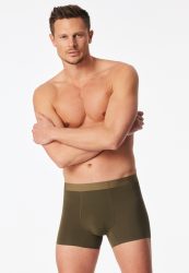 Schiesser Enge Boxershorts Khaki - Modern Bonded für Herren, Größe S, 90 % Modal, 10 % Elasthan