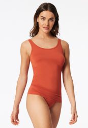 Schiesser Tank Top 2er-Pack Orange/Weiss - Modal Essentials für Damen, Größe L, 85 % Modal, 15 % Elasthan