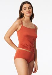 Schiesser Midi Slip 2er-Pack Orange/Weiss - Modal Essentials für Damen, Größe L, 85 % Modal, 15 % Elasthan