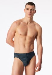 Schiesser Slip Dunkelblau gestreift - Pure Micro für Herren, Größe 3XL, 85 % Polyamid, 15 % Elasthan