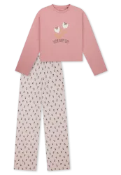 Schiesser Schlafanzug Rosa gemustert - Nightwear für Mädchen, Größe 3Y, 100 % Baumwolle