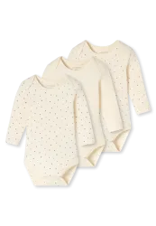 Schiesser Body Feinripp 3er-Pack Bunt gemustert - Baby, Größe 3M, 100 % Baumwolle