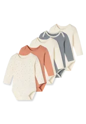 Schiesser Body Feinripp 5er-Pack Bunt gemustert - Baby, Größe 12M, 100 % Baumwolle