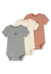 Schiesser Body kurzarm Doppelripp 3er-Pack Bunt - Baby, Größe 6M, 95 % Baumwolle, 5 % Elasthan