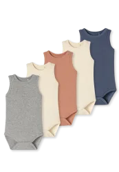 Schiesser Body kurzarm Doppelripp 5er-Pack Bunt - Baby, Größe 6M, 95 % Baumwolle, 5 % Elasthan