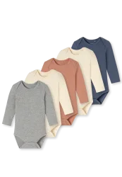 Schiesser Body Doppelripp 5er-Pack Bunt - Baby, Größe 3M, 95 % Baumwolle, 5 % Elasthan