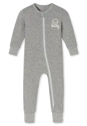 Schiesser Strampler Doppelripp Grau - Baby, Größe 12M, 95 % Baumwolle, 5 % Elasthan
