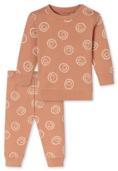 Schiesser Schlafanzug Feinripp Orange gemustert - Baby, Größe 3M, 100 % Baumwolle