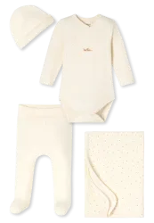 Schiesser Babyset Off-White - Baby, Größe 6M, 95 % Baumwolle, 5 % Elasthan