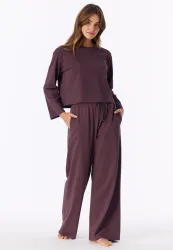 Schiesser Shirt cropped Bordeaux - Mix+Relax für Damen, Größe S, 100 % Baumwolle