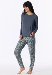 Schiesser Shirt U-Boot-Ausschnitt Blau - Mix+Relax für Damen, Größe XS, 95 % Modal, 5 % Elasthan