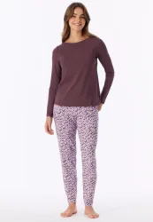 Schiesser Shirt U-Boot-Ausschnitt Braun - Mix+Relax für Damen, Größe S, 95 % Modal, 5 % Elasthan