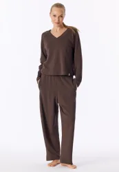 Schiesser Sweathose Braun - Mix+Relax für Damen, Größe S, 75 % Modal, 5 % Elasthan, 20 % Polyester