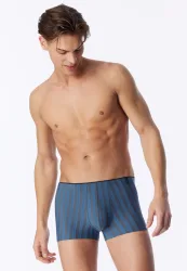 Schiesser Enge Boxershorts Blau/Grau gestreift - Long Life Soft für Herren, Größe L, 55 % Modal, 35 % Polyester, 10 % Elasthan