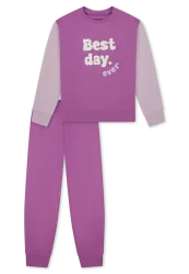 Schiesser Schlafanzug mit Bündchen Lila - Nightwear für Mädchen, Größe 4Y, 100 % Baumwolle