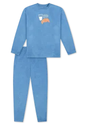 Schiesser Schlafanzug mit Bündchen Blau- Nightwear für Mädchen, Größe 3Y, 80 % Baumwolle, 20 % Polyester