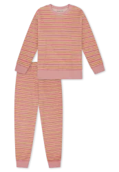 Schiesser Schlafanzug mit Bündchen Bunt gestreift - Teens Nightwear für Mädchen, Größe 4Y, 80 % Baumwolle, 20 % Polyester