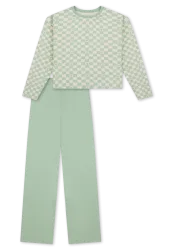 Schiesser Schlafanzug Mint gemustert - Nightwear für Mädchen, Größe 6Y, 100 % Baumwolle
