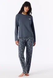 Schiesser Shirt Blau - Mix+Relax für Damen, Größe M, 95 % Baumwolle, 5 % Elasthan